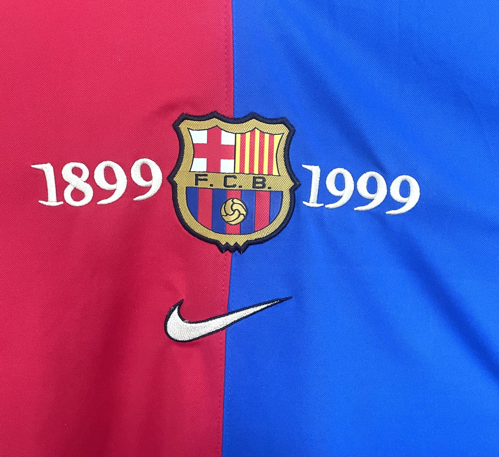 1899-99 Centennial Barcelona Home Long Sleeve Retro Jersey - Commemorative Edition