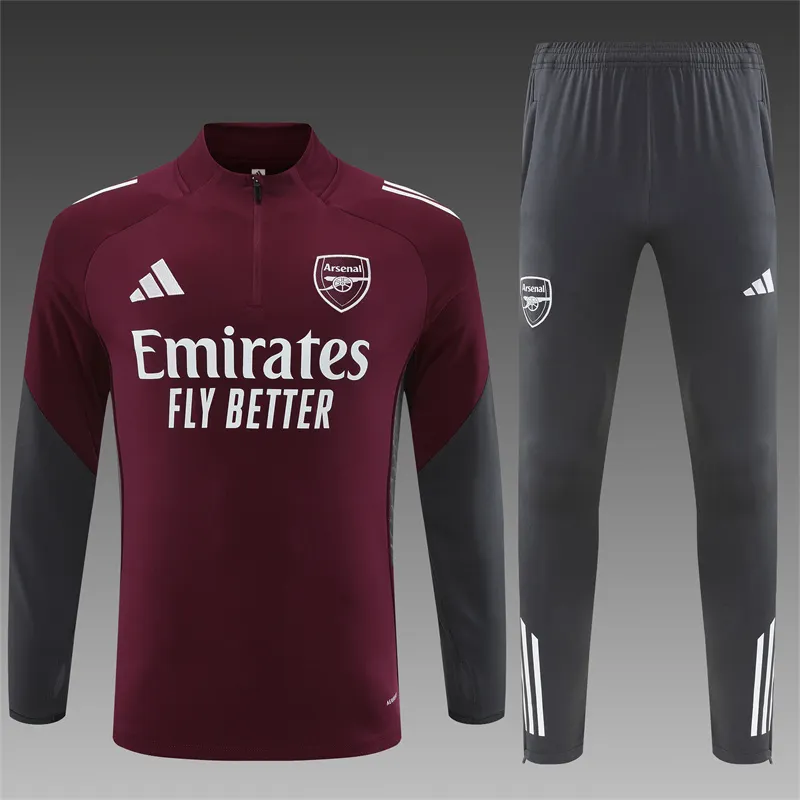 2025-26 Arsenal Red Half-Zip Training Jersey