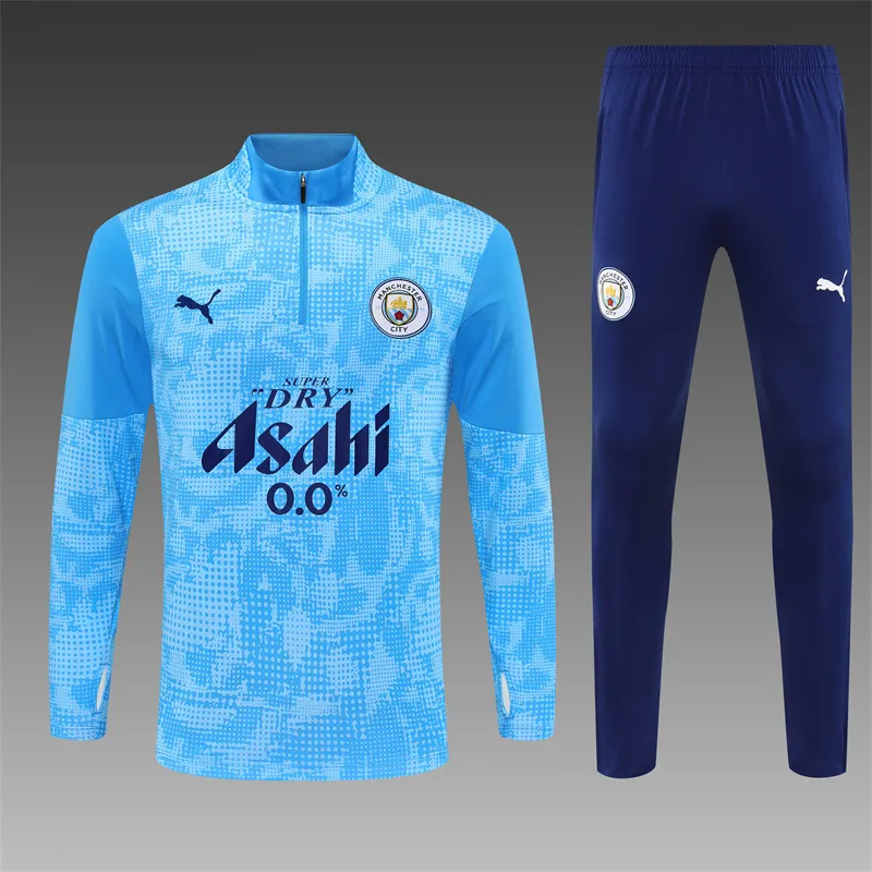 2025-26 Manchester City Light Blue Half-Zip Training Jersey