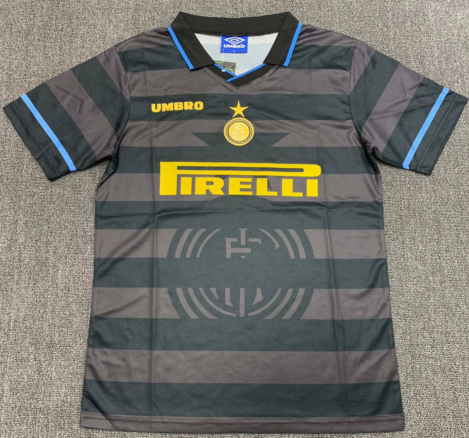1997-98 Inter Milan second away black and grey retro jersey