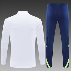 2025-26 Real Madrid White Retro Half-Draw Training Jersey