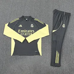 2025-26 Real Madrid dark grey half-zip training jersey