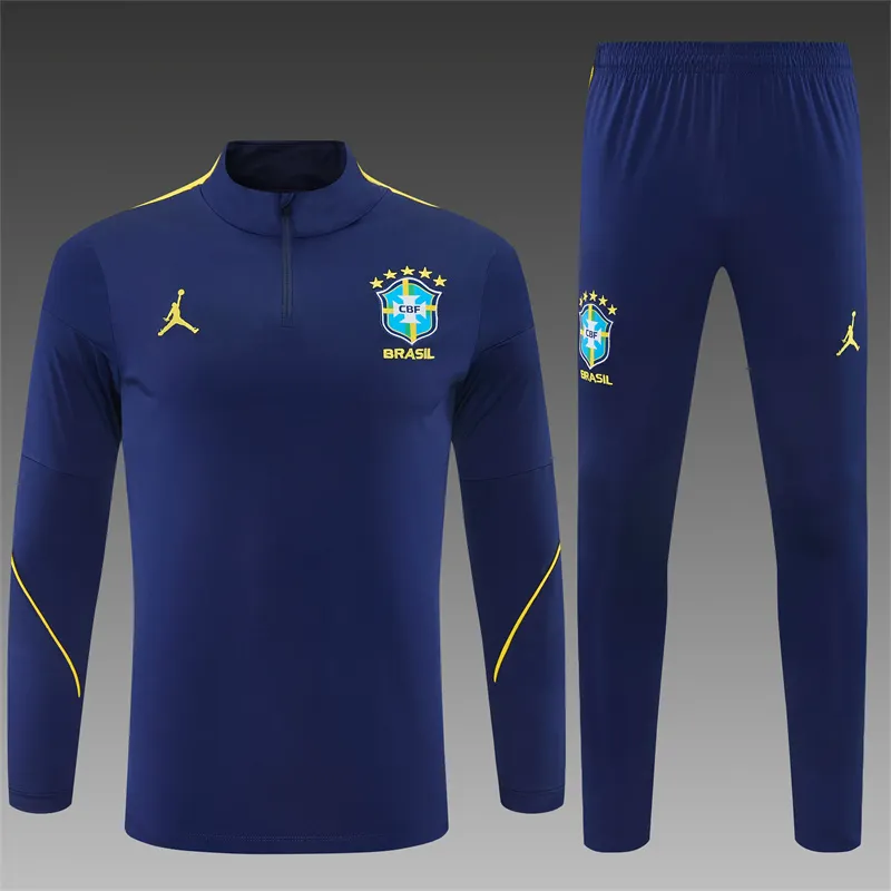 2026-27 Brazil Royal Blue Half-Zip Training Jersey