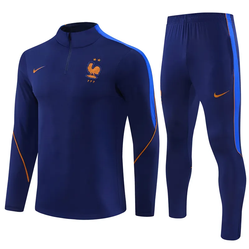 2026-27 France Royal Blue Half-Zip Training Jersey