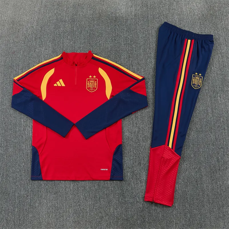 2026-27 Spain Red Half-Zip Training Jersey (Two Stars)