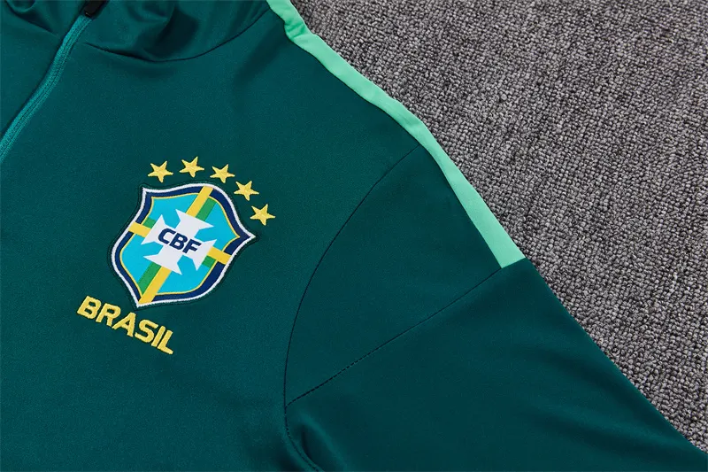2026-27 Brazil Dark Green Half-Zip Training Jersey