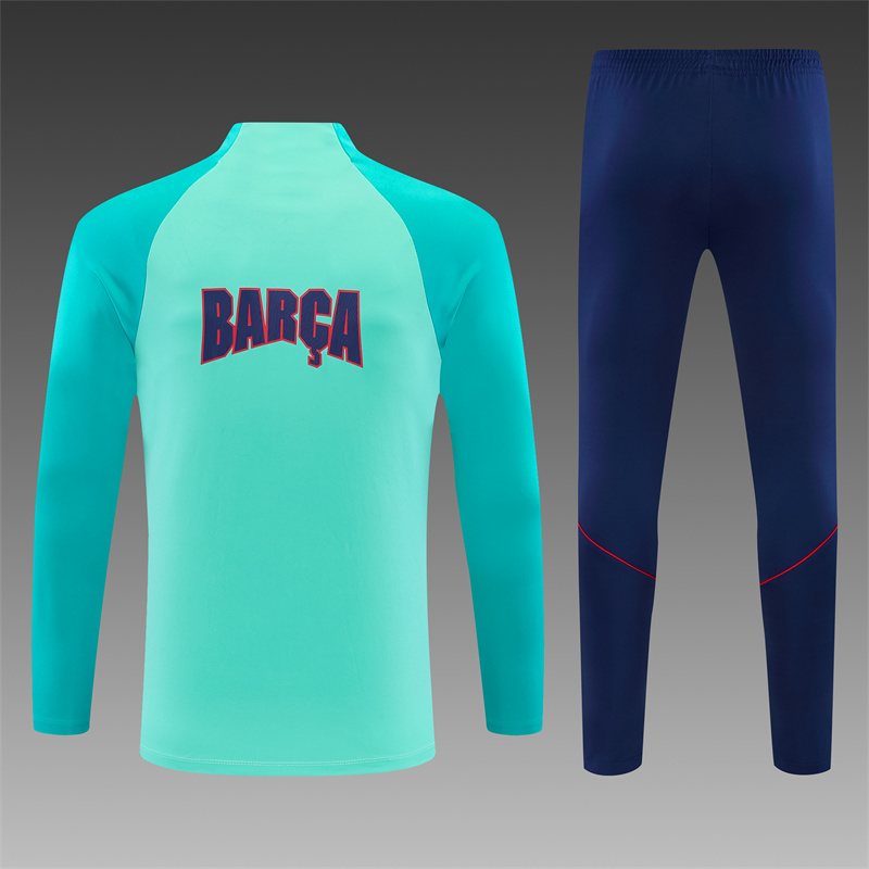 2026-27 Barcelona light blue half-zip training jersey