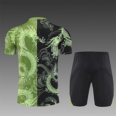 2025-26 Real Madrid Black and Green Short Sleeve Training Jersey