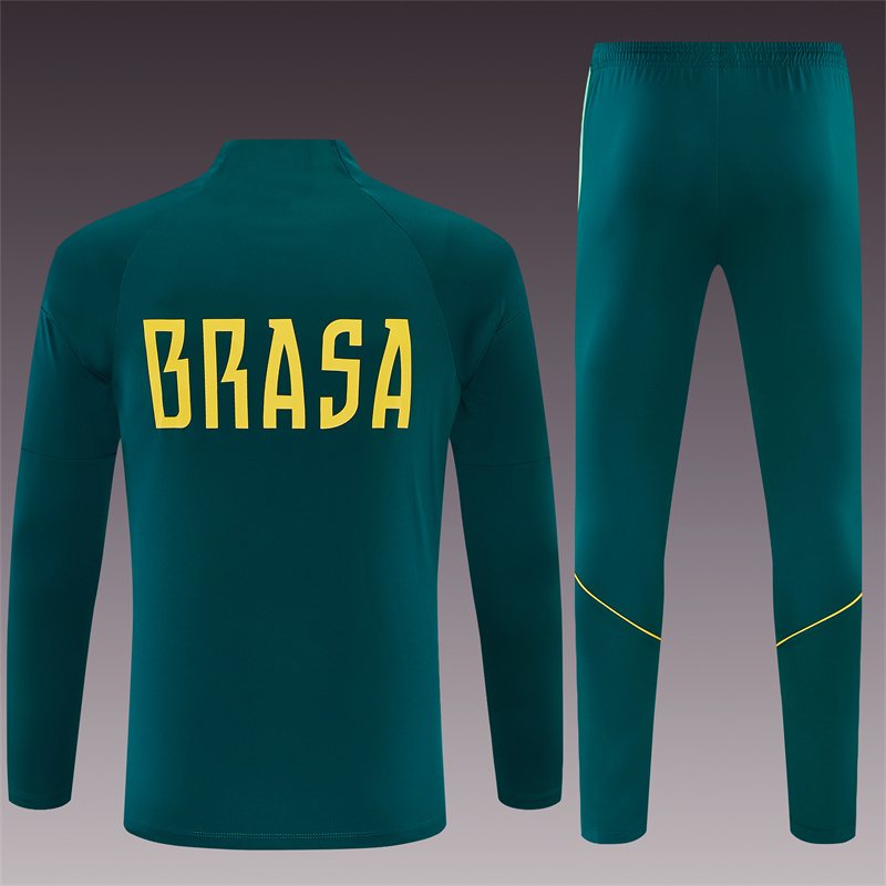 2026-27 Brazil Dark Green Half-Zip Training Jersey