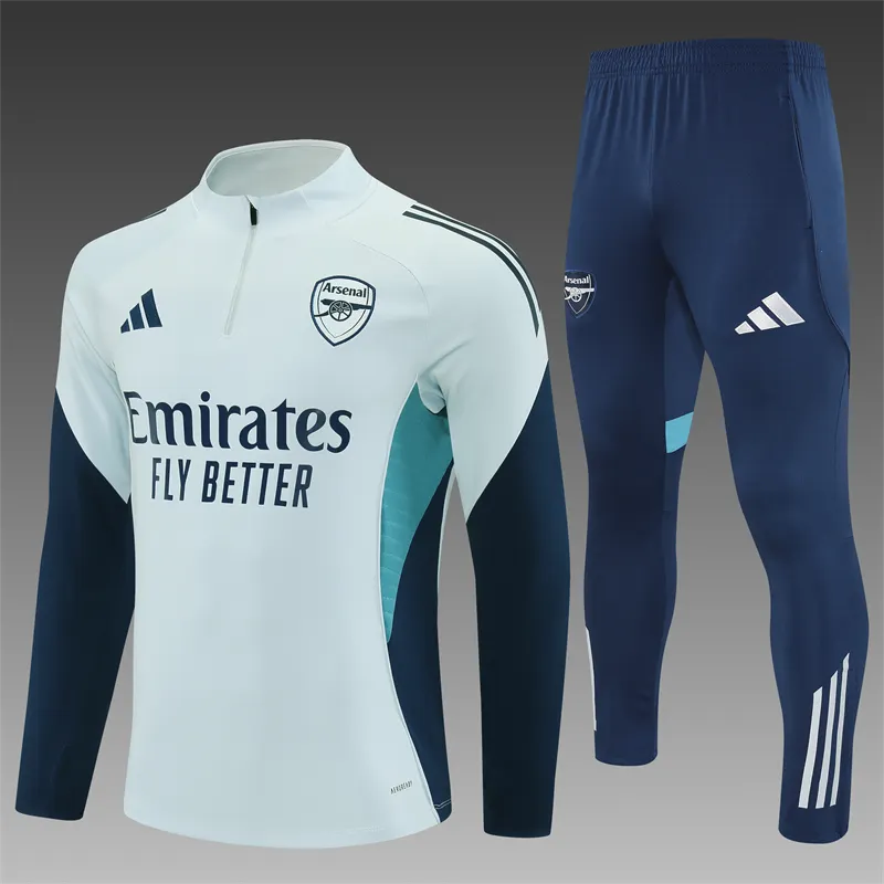 2025-26 Arsenal Light Grey Half-Zip Training Jersey