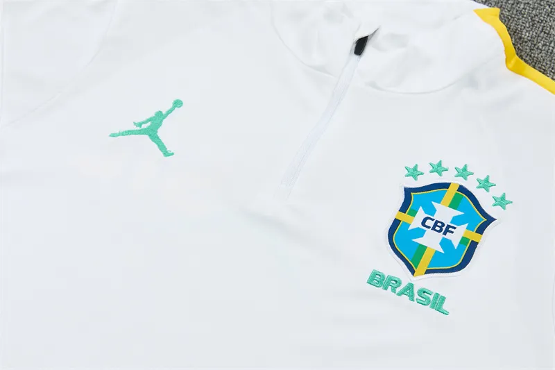 2026-27 Brazil Jordan White Half-Zip Training Jersey