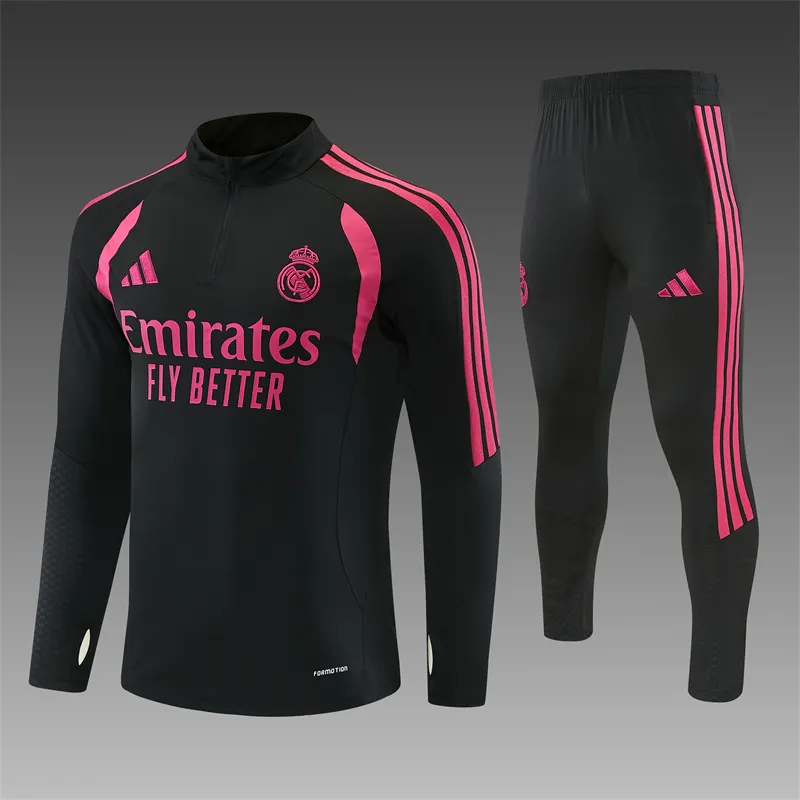 2026-27 Real Madrid Black Half-Zip Training Jersey
