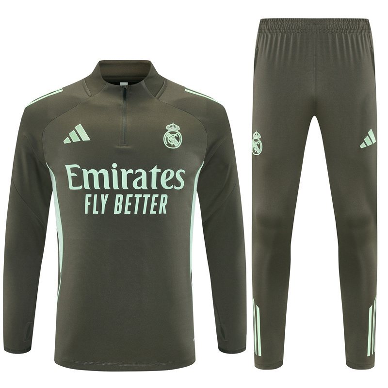 2025-26 Real Madrid Khaki Half-Zip Training Jersey