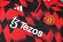 2025-26 Manchester United Red and Black Half-Pull Training Jersey