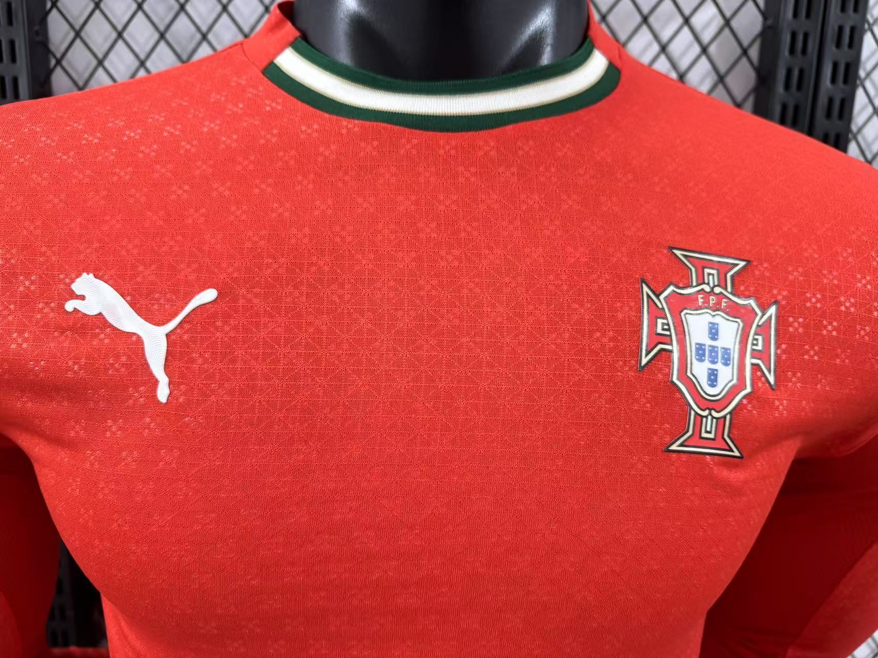 2025-26 Portugal Home Long-Sleeve Jersey - Player Version