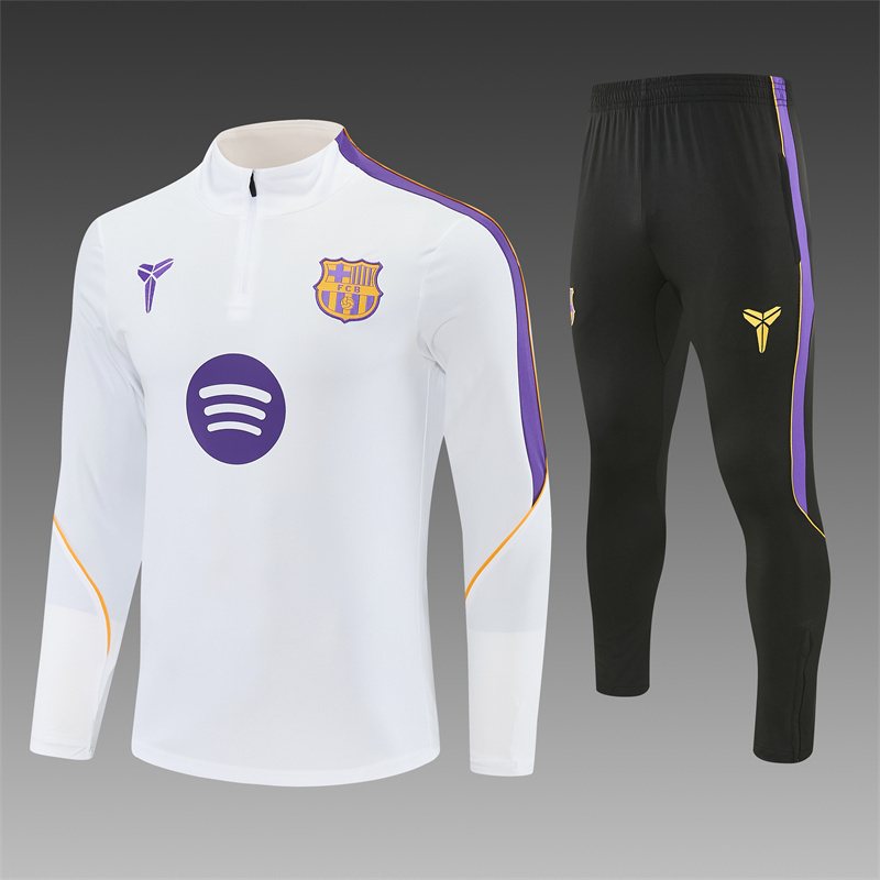 2026-27 Barcelona Red and White Half-Zip Training Jersey