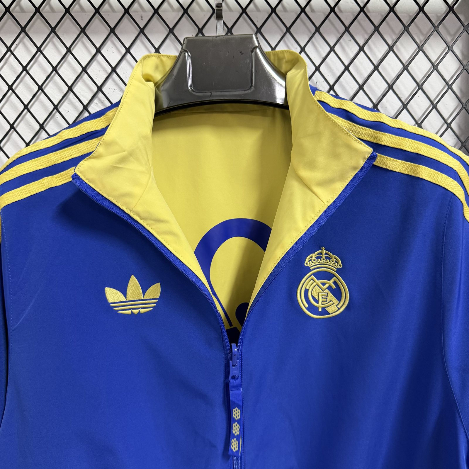 2025-26 Real Madrid Blue and Yellow Reversible Windbreaker Jacket