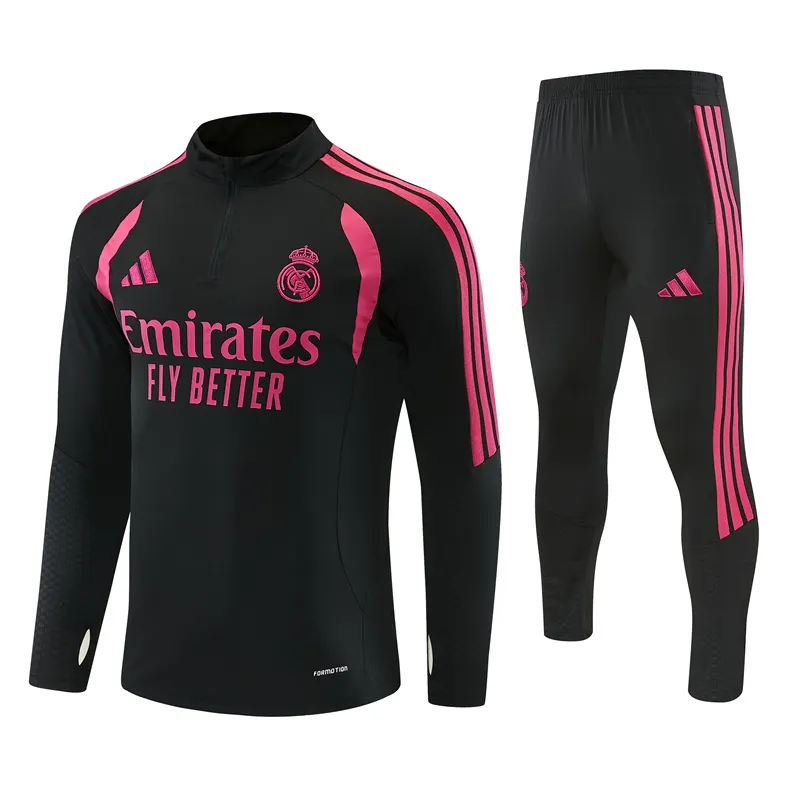 2026-27 Real Madrid Black Half-Zip Training Jersey