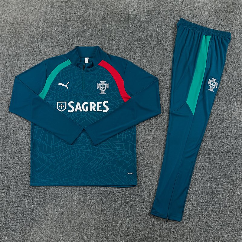 2026-27 Portugal Dark Green Half-Zip Training Top