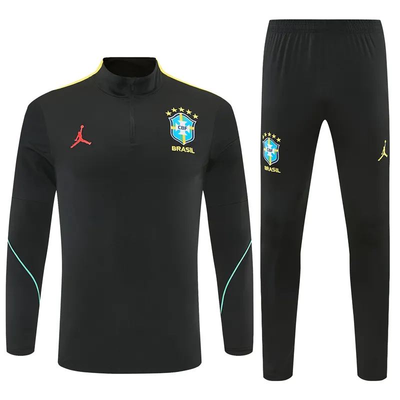 2026-27 Brazil Black Half-Zip Training Jersey