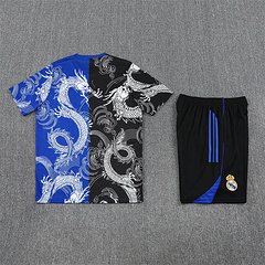 2025-26 Real Madrid Black Blue Short Sleeve Training Jersey