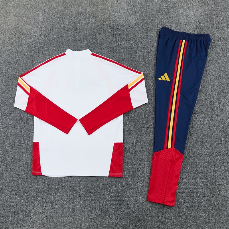 2026-27 Spain White Half-Zip Training Jersey (Two Stars)