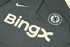 2025-26 Chelsea Army Green Half Pull Training Jersey