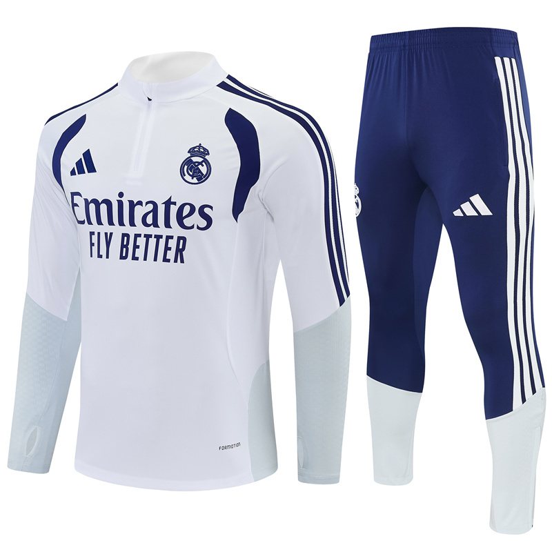 2026-27 Real Madrid White Half-Zip Training Jersey