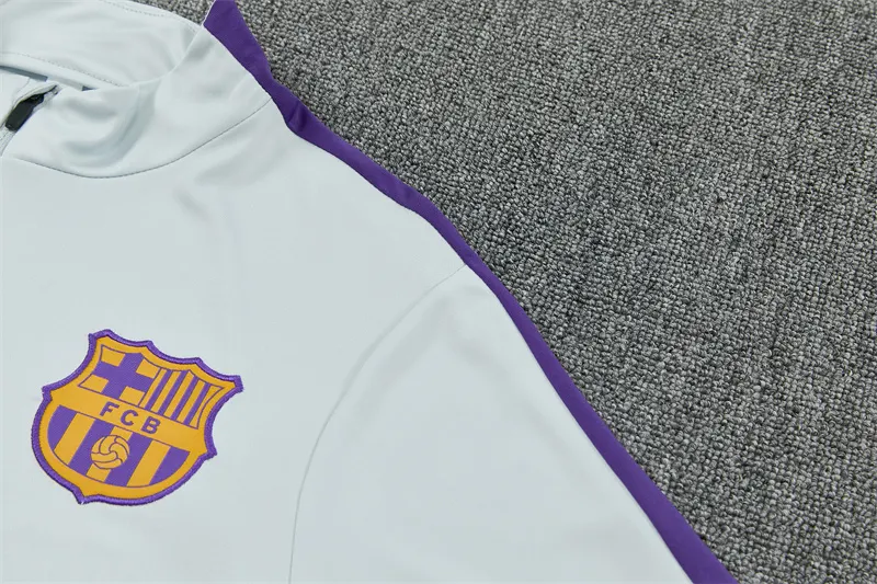 2026-27 Barcelona Red and Light Grey Half-Zip Training Jersey