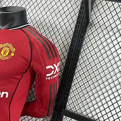 2025-26 Manchester United Home Long Sleeve Shirt - Player Edition