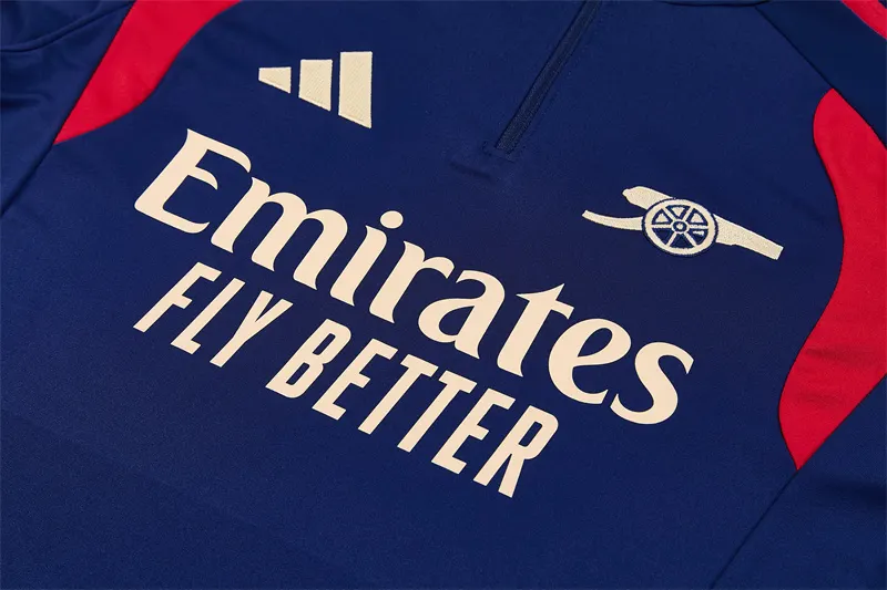 2026-27 Arsenal royal blue half-zip training kit