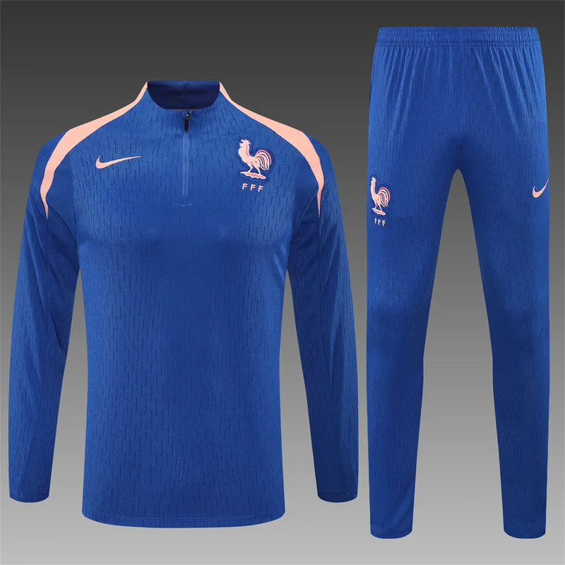 2025-26 France Blue Half-Zip Training Jersey
