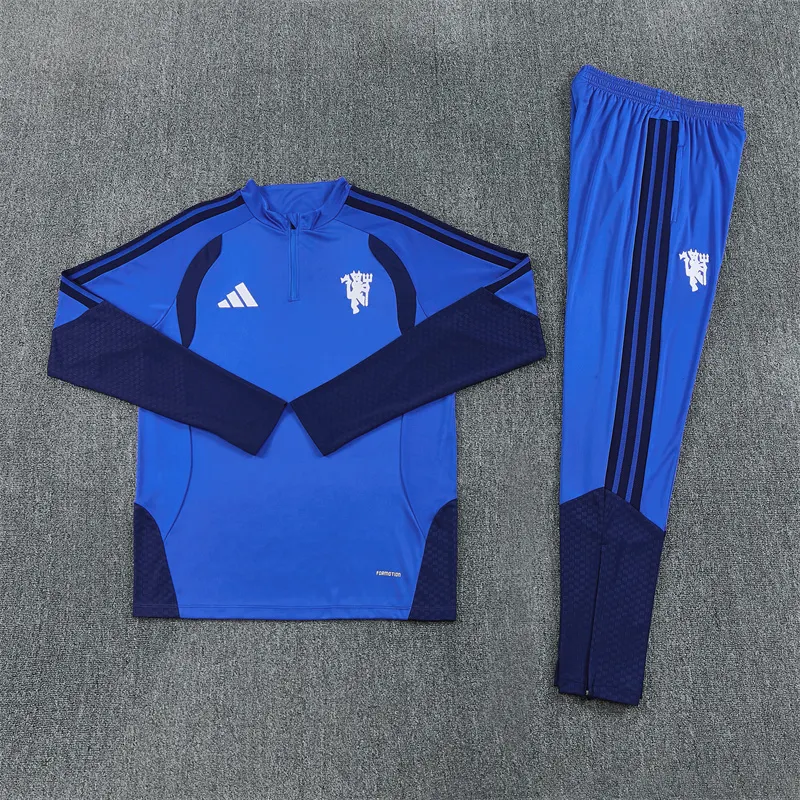 2026-27 Manchester United light blue half-zip training jersey