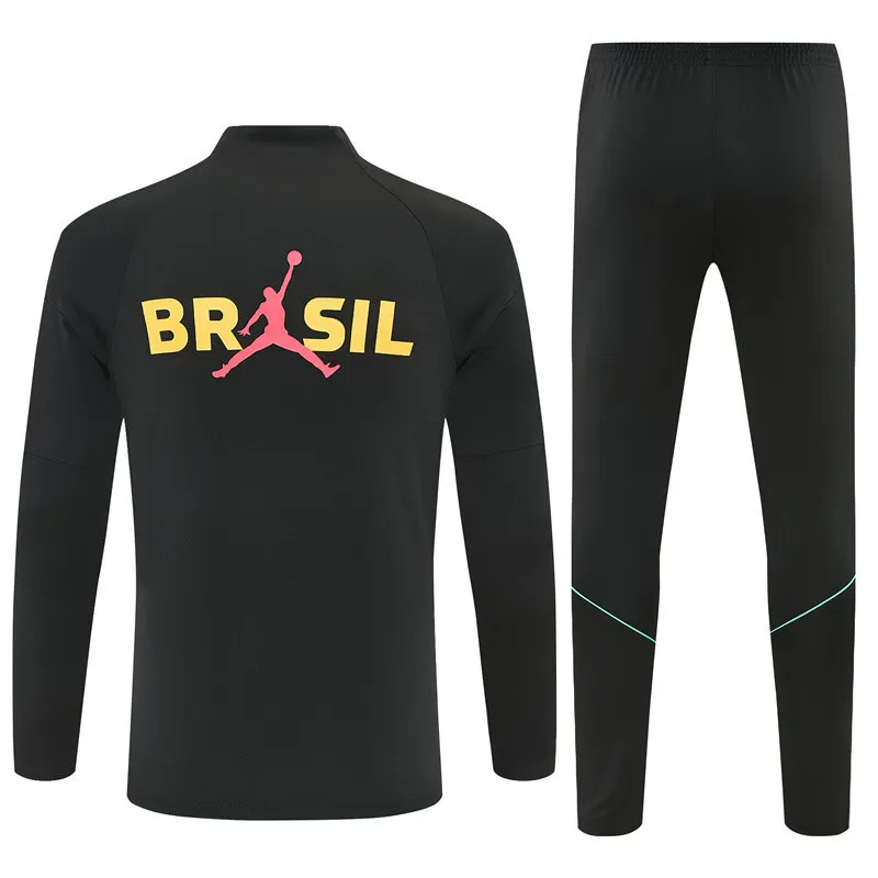 2026-27 Brazil Black Half-Zip Training Jersey