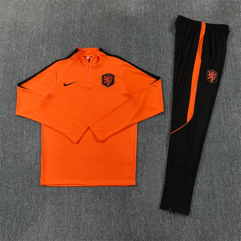2026-27 Netherlands Royal Orange Half-Zip Training Jersey