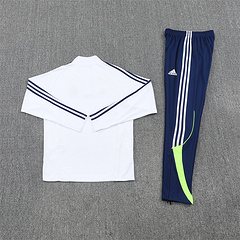 2025-26 Real Madrid White Retro Half-Draw Training Jersey