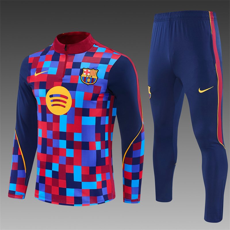 2026-27 Barcelona Red & Blue Half-Zip Training Jersey