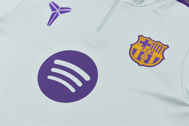 2026-27 Barcelona Red and Light Grey Half-Zip Training Jersey