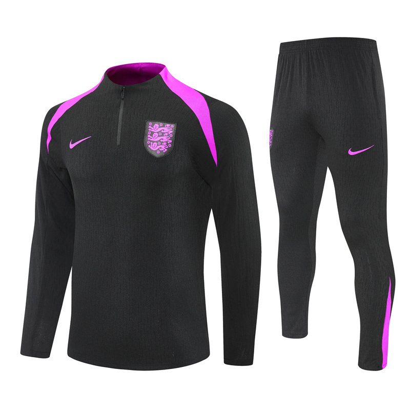 2025-26 England Black Half-Zip Training Jersey