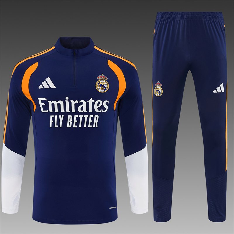 2026-27 Real Madrid Royal Blue Half-Zip Training Jersey