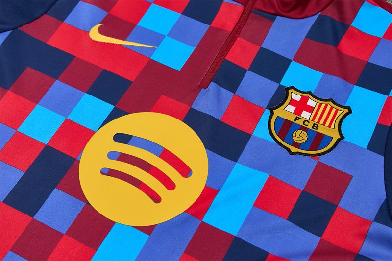 2026-27 Barcelona Red &amp; Blue Half-Zip Training Jersey
