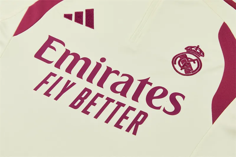 2026-27 Real Madrid Beige Half-Zip Training Jersey