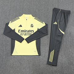 2025-26 Real Madrid Yellow Half-Pull Training Jersey