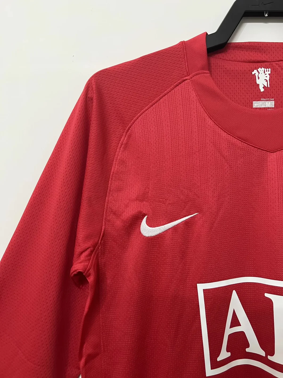 2007-08 Manchester United Home Long Sleeve Retro Shirt - League Plate