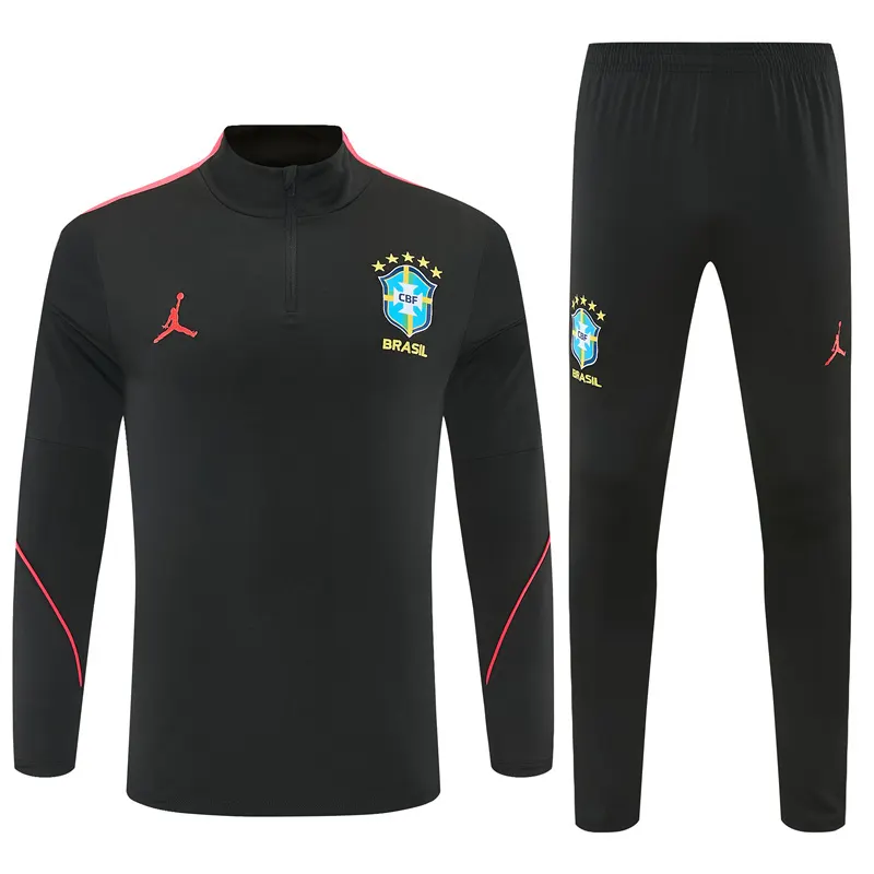 2026-27 Brazil Black Half-Zip Training Jersey