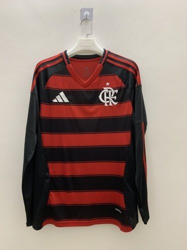 2025-26 Flamengo Home Long Sleeve Jersey - Fan Edition
