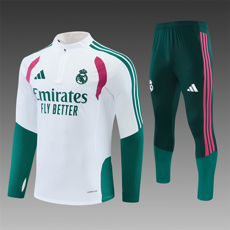 2026-27 Real Madrid White Half-Zip Training Jersey