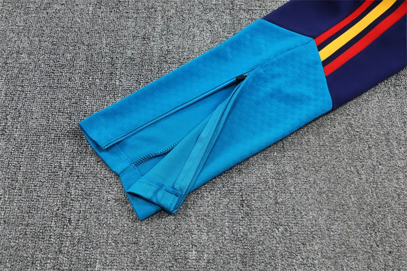 2026-27 Spain Team Lake Blue Half-Zip Training Jersey (Two Stars)