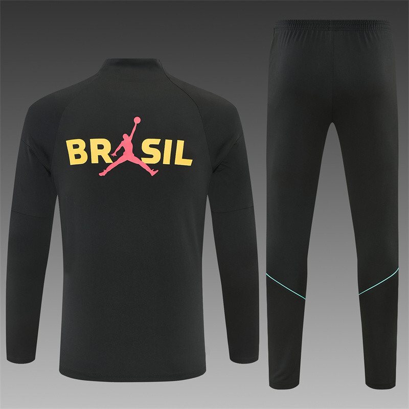 2026-27 Brazil Black Half-Zip Training Jersey