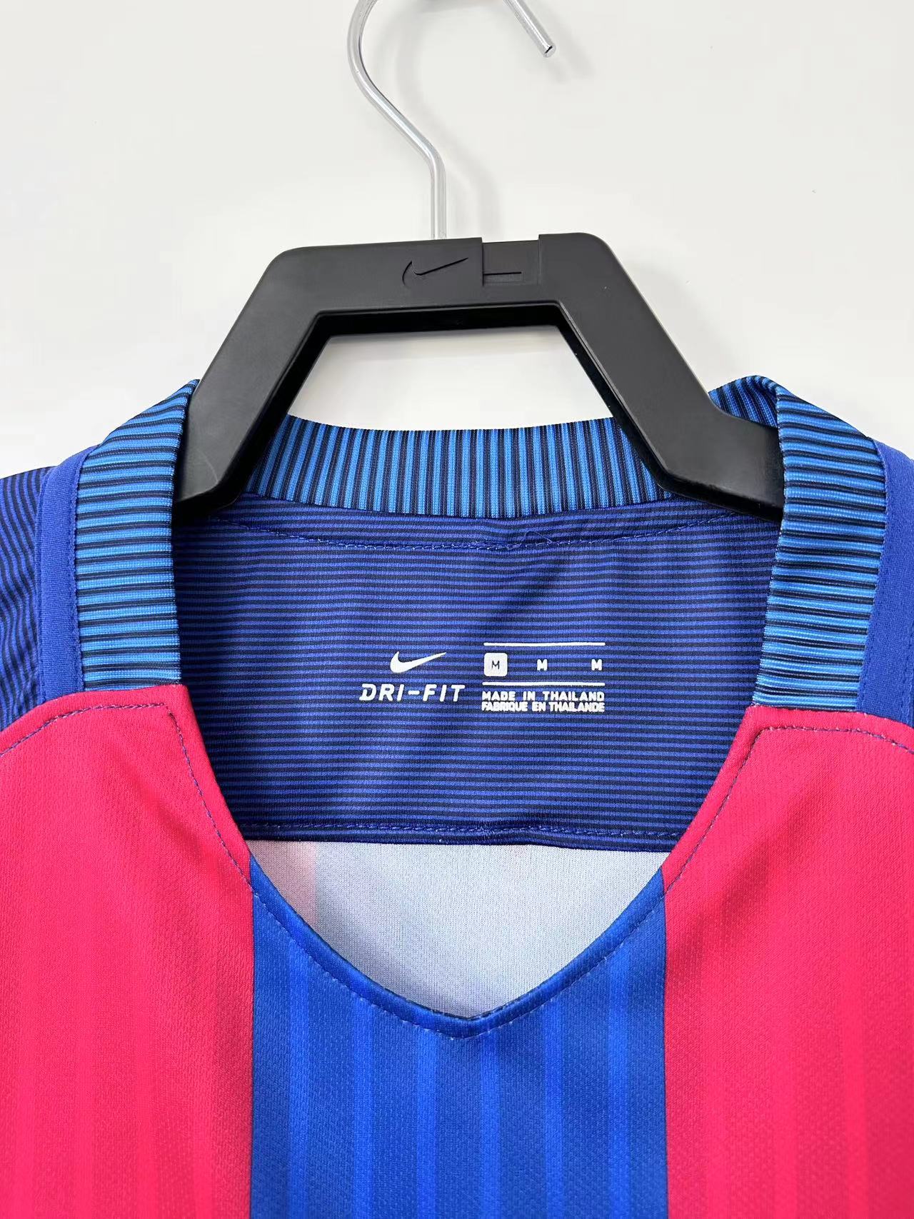 2016-17 Barcelona Home Long Sleeve Retro Jersey